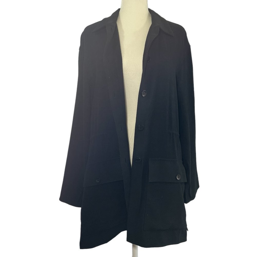 Designer Emanuel Ungaro Black Lightweight Jacket Size 4 (US)  or 38 (EU)
